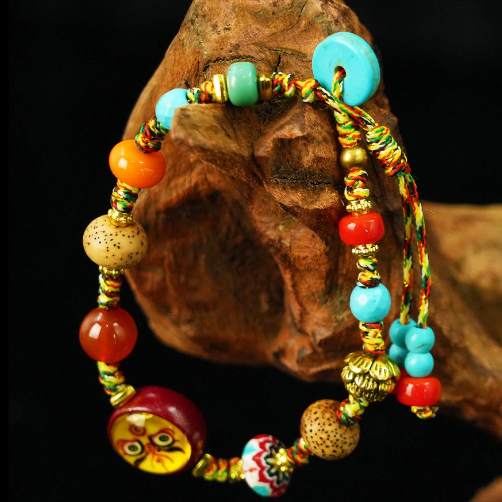 Xira Zanggu, Auspicious Cloud, and Turquoise Bead Prayer Bracelet