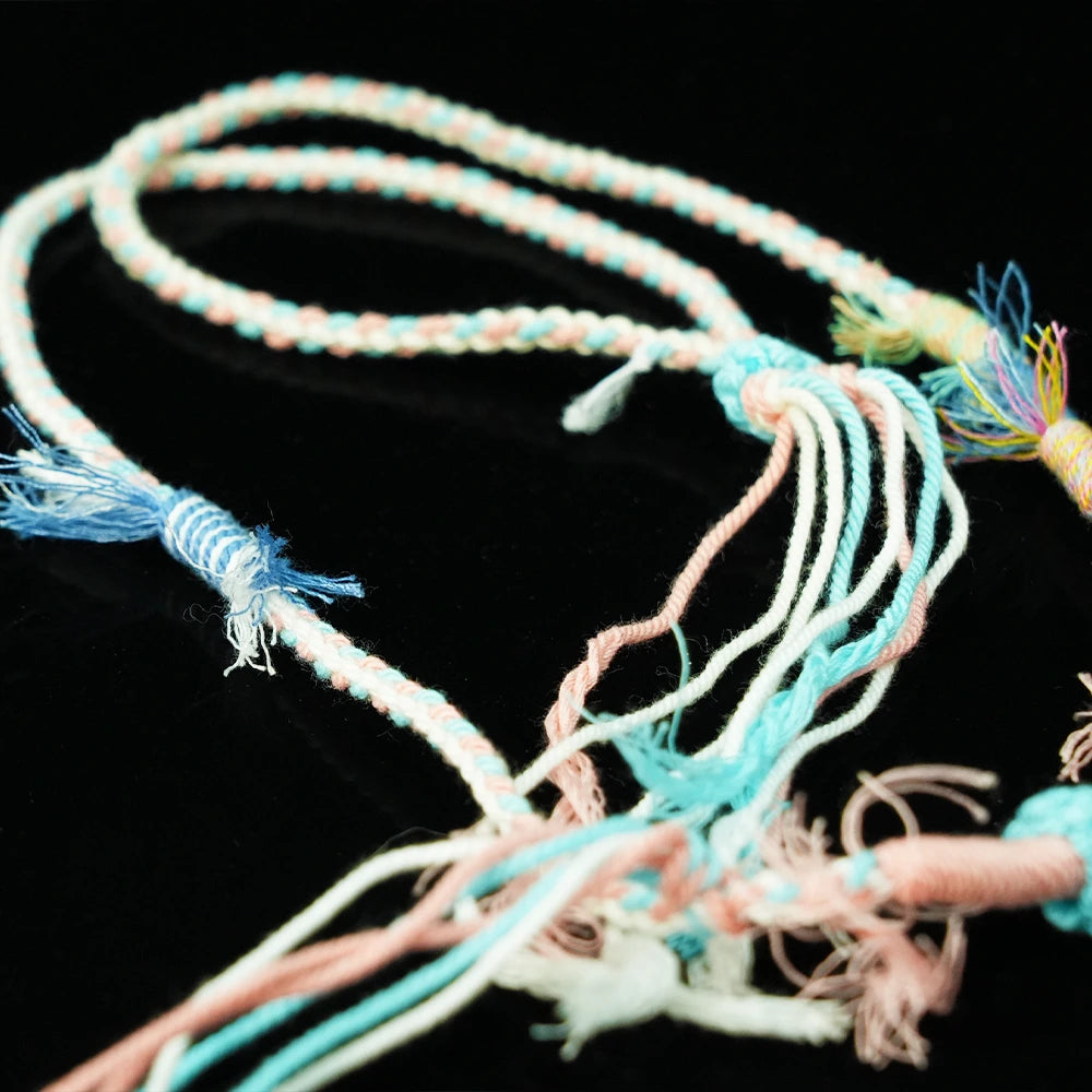 Crystal Cotton Cord Seven - Colored Stone Natural Style Blessing Necklace